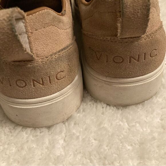 Vionic Tan Suede Kimmie Skip On Sneakers - Picture 5 of 8